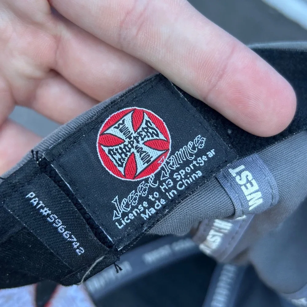 Y2K West Coast Choppers Hat Grey/Red/White Jesse James Biker Hat Embroidered VTG - Picture 8 of 9